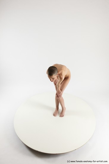 Nude White Standing poses - ALL Slim Bald Standing poses - bend over Multi angles poses Realistic