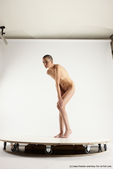 Nude White Standing poses - ALL Slim Bald Standing poses - bend over Multi angles poses Realistic