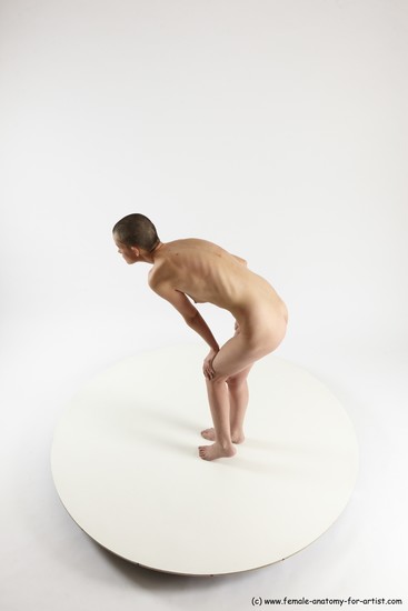 Nude White Standing poses - ALL Slim Bald Standing poses - bend over Multi angles poses Realistic