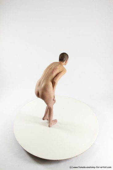 Nude White Standing poses - ALL Slim Bald Standing poses - bend over Multi angles poses Realistic