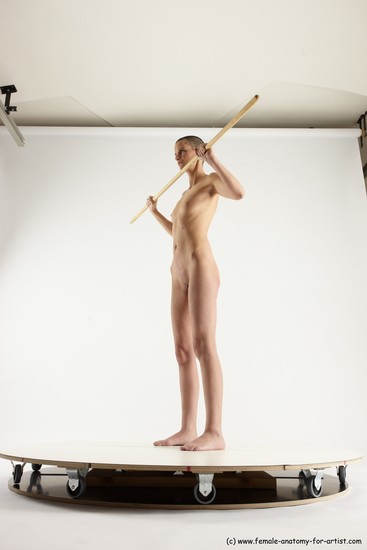 Nude White Standing poses - ALL Slim Bald Standing poses - simple Multi angles poses Realistic