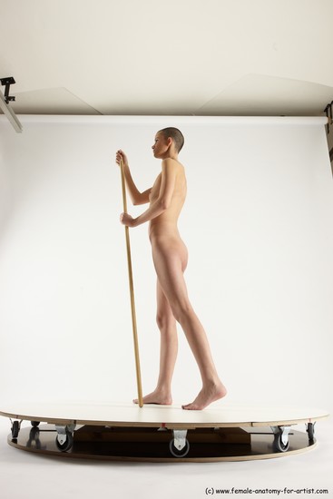 Nude White Standing poses - ALL Slim Bald Standing poses - simple Multi angles poses Realistic