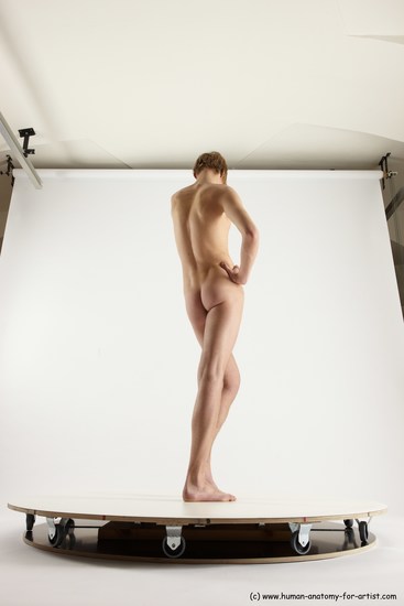 Nude Man White Standing poses - ALL Underweight Medium Brown Standing poses - simple Multi angles poses Realistic