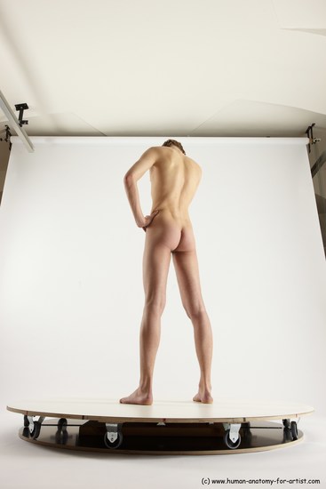 Nude Man White Standing poses - ALL Underweight Medium Brown Standing poses - simple Multi angles poses Realistic