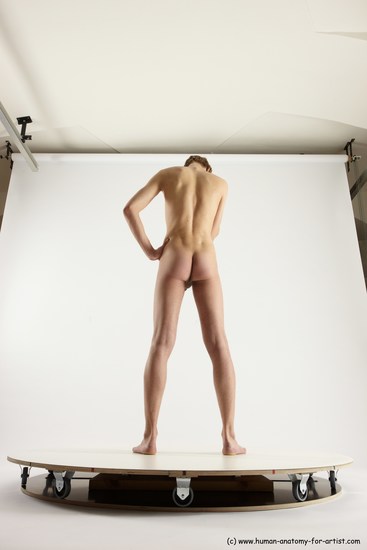 Nude Man White Standing poses - ALL Underweight Medium Brown Standing poses - simple Multi angles poses Realistic