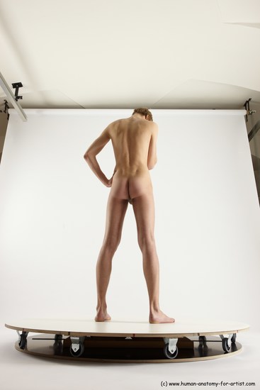 Nude Man White Standing poses - ALL Underweight Medium Brown Standing poses - simple Multi angles poses Realistic