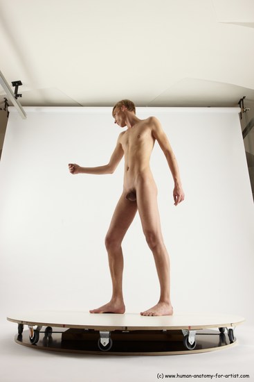 Nude Man White Standing poses - ALL Underweight Medium Brown Standing poses - simple Multi angles poses Realistic