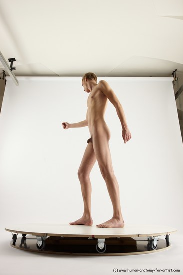 Nude Man White Standing poses - ALL Underweight Medium Brown Standing poses - simple Multi angles poses Realistic