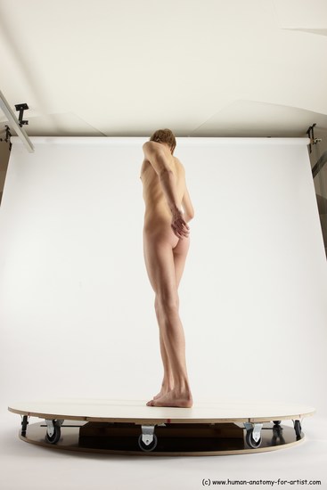 Nude Man White Standing poses - ALL Underweight Medium Brown Standing poses - simple Multi angles poses Realistic