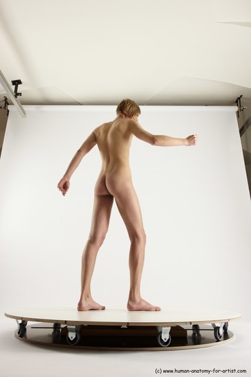 Nude Man White Standing poses - ALL Underweight Medium Brown Standing poses - simple Multi angles poses Realistic