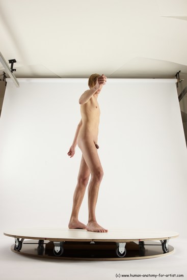 Nude Man White Standing poses - ALL Underweight Medium Brown Standing poses - simple Multi angles poses Realistic