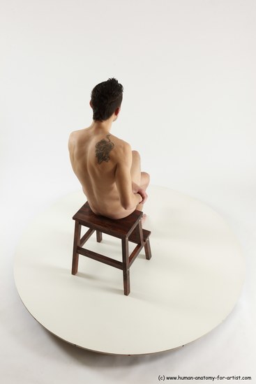 Nude Man White Sitting poses - simple Athletic Short Brown Sitting poses - ALL Multi angles poses Realistic