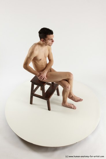 Nude Man White Sitting poses - simple Athletic Short Brown Sitting poses - ALL Multi angles poses Realistic