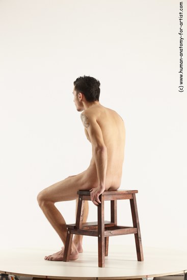 Nude Man White Sitting poses - simple Athletic Short Brown Sitting poses - ALL Multi angles poses Realistic