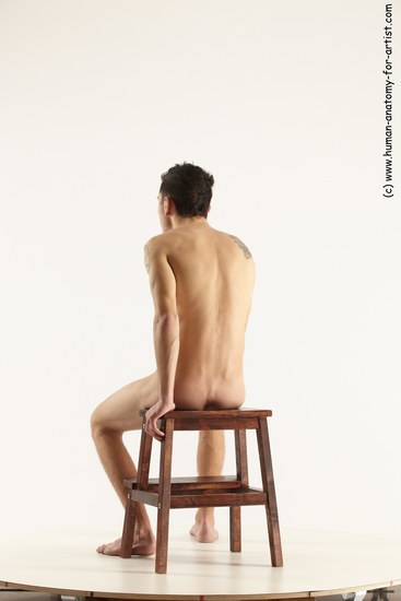 Nude Man White Sitting poses - simple Athletic Short Brown Sitting poses - ALL Multi angles poses Realistic