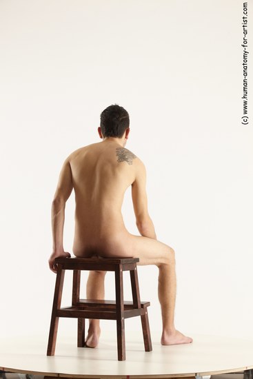 Nude Man White Sitting poses - simple Athletic Short Brown Sitting poses - ALL Multi angles poses Realistic