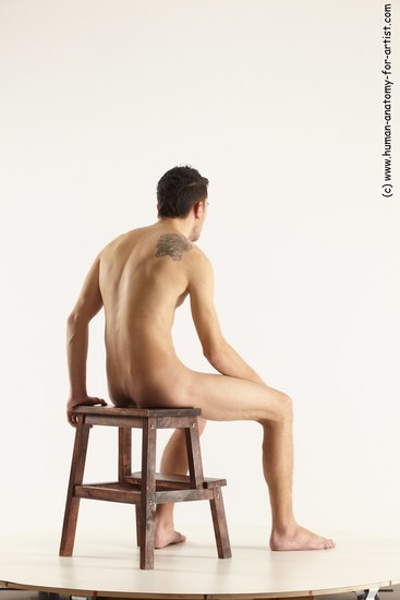 Nude Man White Sitting poses - simple Athletic Short Brown Sitting poses - ALL Multi angles poses Realistic