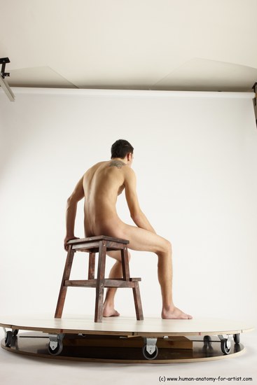 Nude Man White Sitting poses - simple Athletic Short Brown Sitting poses - ALL Multi angles poses Realistic