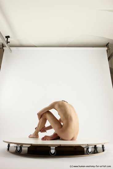 Nude Man White Sitting poses - simple Underweight Medium Brown Sitting poses - ALL Multi angles poses Realistic