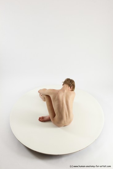 Nude Man White Sitting poses - simple Underweight Medium Brown Sitting poses - ALL Multi angles poses Realistic