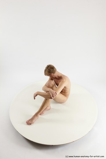 Nude Man White Sitting poses - simple Underweight Medium Brown Sitting poses - ALL Multi angles poses Realistic