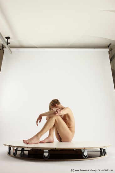 Nude Man White Sitting poses - simple Underweight Medium Brown Sitting poses - ALL Multi angles poses Realistic