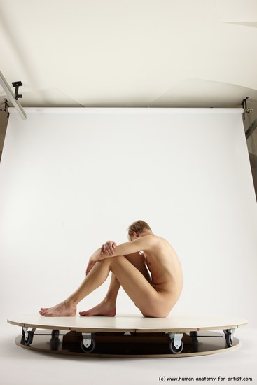 Nude Man White Sitting poses - simple Underweight Medium Brown Sitting poses - ALL Multi angles poses Realistic