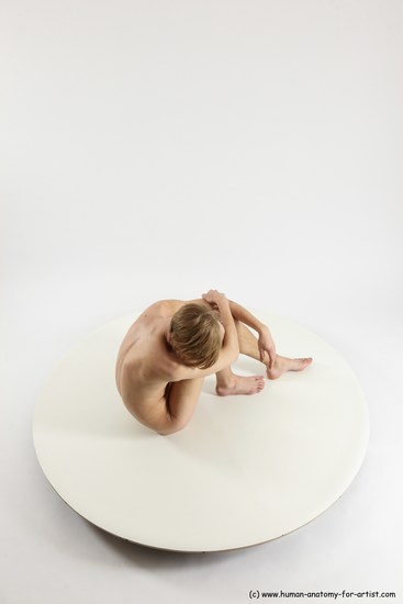 Nude Man White Sitting poses - simple Underweight Medium Brown Sitting poses - ALL Multi angles poses Realistic