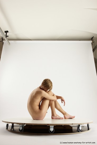 Nude Man White Sitting poses - simple Underweight Medium Brown Sitting poses - ALL Multi angles poses Realistic