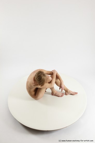 Nude Man White Sitting poses - simple Underweight Medium Brown Sitting poses - ALL Multi angles poses Realistic