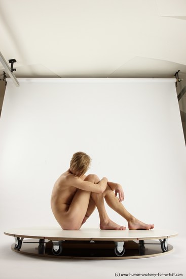 Nude Man White Sitting poses - simple Underweight Medium Brown Sitting poses - ALL Multi angles poses Realistic