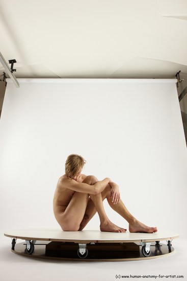 Nude Man White Sitting poses - simple Underweight Medium Brown Sitting poses - ALL Multi angles poses Realistic