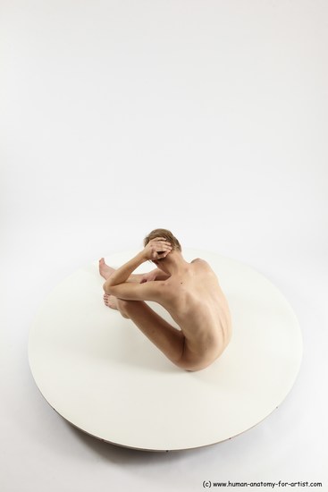 Nude Man White Sitting poses - simple Underweight Medium Brown Sitting poses - ALL Multi angles poses Realistic