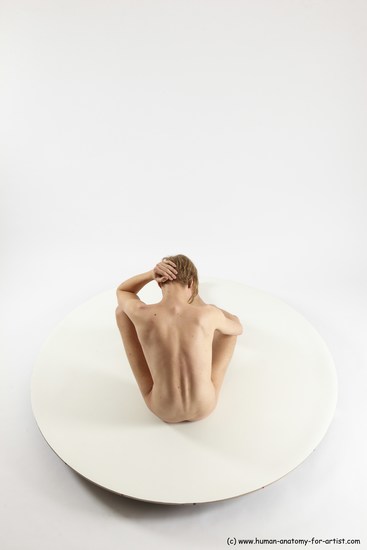 Nude Man White Sitting poses - simple Underweight Medium Brown Sitting poses - ALL Multi angles poses Realistic