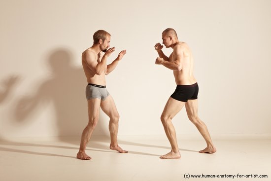 Underwear Martial art Man - Man White Moving poses Athletic Short Brown Dynamic poses Academic