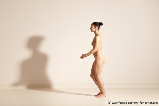 Nude White Slim Long Brown Dancing Dynamic poses Realistic