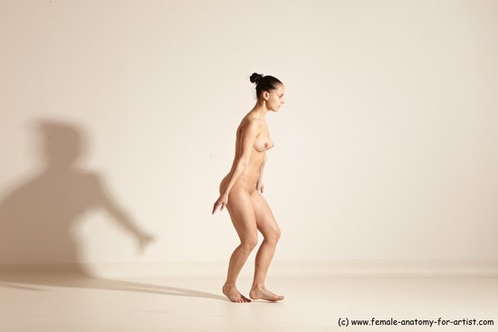 Nude White Slim Long Brown Dancing Dynamic poses Realistic