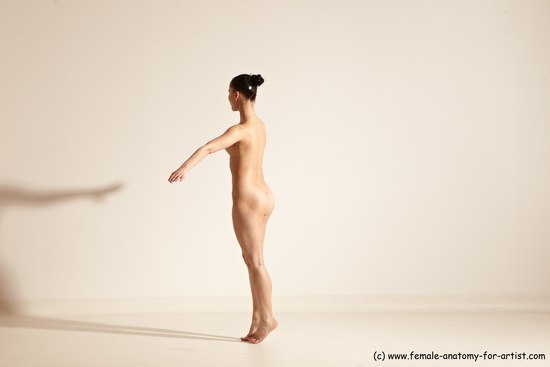 Nude White Slim Long Brown Dancing Dynamic poses Realistic