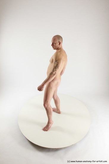 Nude Man White Standing poses - ALL Slim Bald Standing poses - simple Multi angles poses Realistic