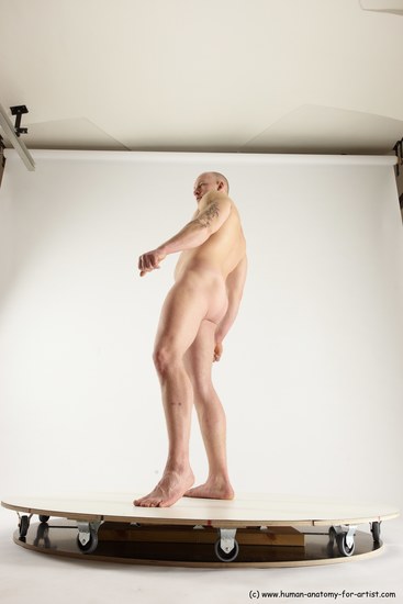 Nude Man White Standing poses - ALL Slim Bald Standing poses - simple Multi angles poses Realistic