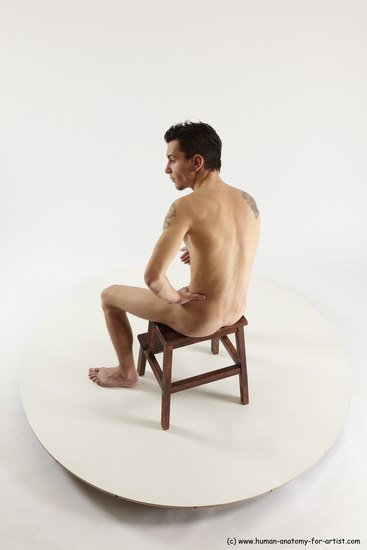 Nude Man White Sitting poses - simple Athletic Short Brown Sitting poses - ALL Multi angles poses Realistic