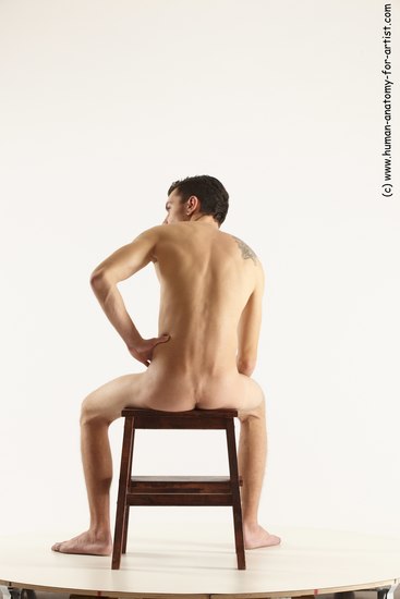 Nude Man White Sitting poses - simple Athletic Short Brown Sitting poses - ALL Multi angles poses Realistic