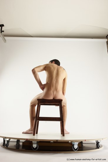 Nude Man White Sitting poses - simple Athletic Short Brown Sitting poses - ALL Multi angles poses Realistic