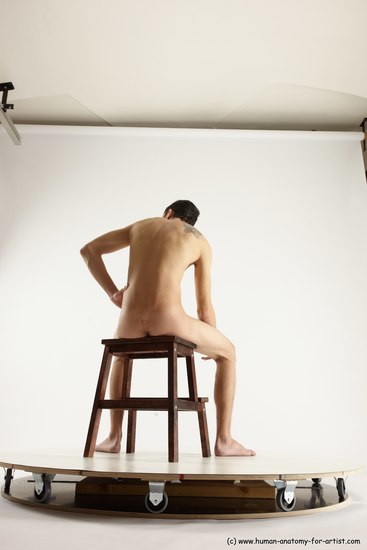 Nude Man White Sitting poses - simple Athletic Short Brown Sitting poses - ALL Multi angles poses Realistic