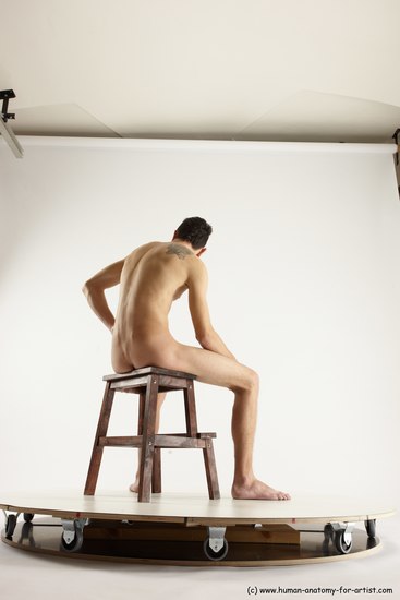 Nude Man White Sitting poses - simple Athletic Short Brown Sitting poses - ALL Multi angles poses Realistic