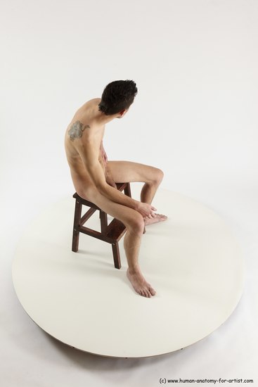 Nude Man White Sitting poses - simple Athletic Short Brown Sitting poses - ALL Multi angles poses Realistic