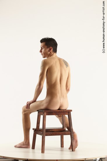 Nude Man White Sitting poses - simple Athletic Short Brown Sitting poses - ALL Multi angles poses Realistic