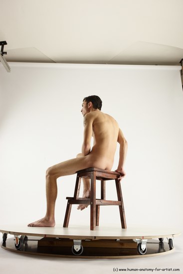 Nude Man White Sitting poses - simple Athletic Short Brown Sitting poses - ALL Multi angles poses Realistic