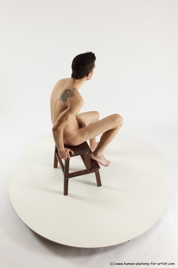 Nude Man White Sitting poses - simple Athletic Short Brown Sitting poses - ALL Multi angles poses Realistic