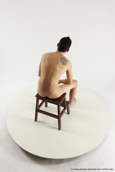 Nude Man White Sitting poses - simple Athletic Short Brown Sitting poses - ALL Multi angles poses Realistic